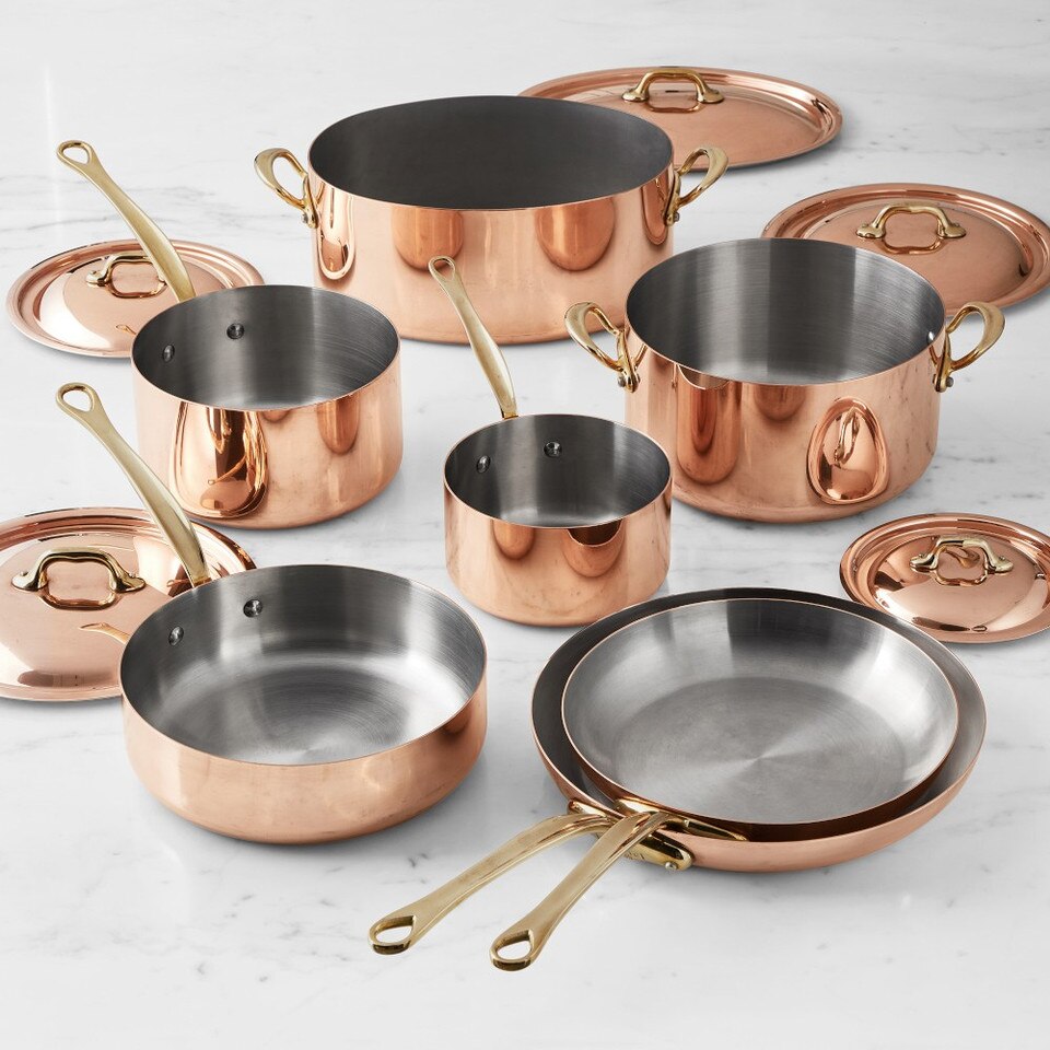 Williams Sonoma Mauviel M'150 B Copper 12-Piece Cookware Set